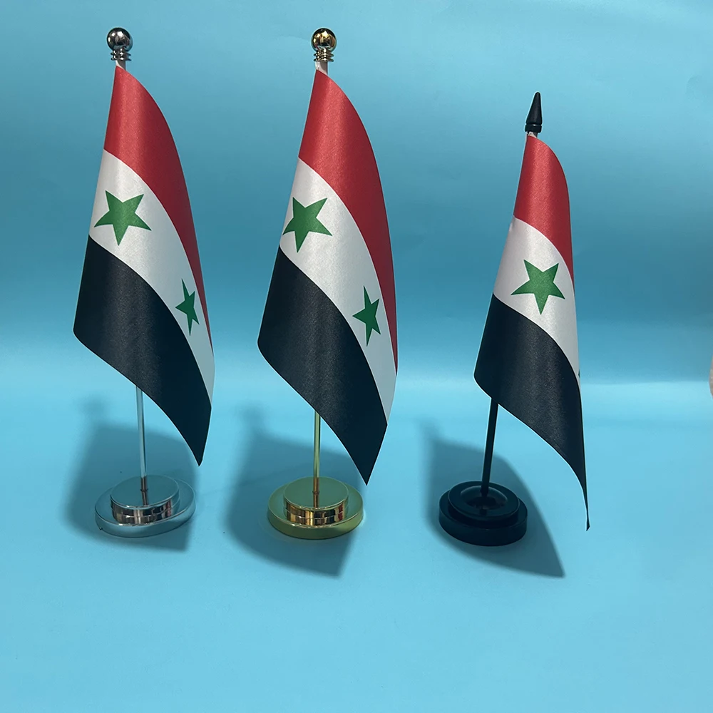 SKY FLAG Bandera de Siria 14x21cm polyester – Decoración escritorio - imagen 5