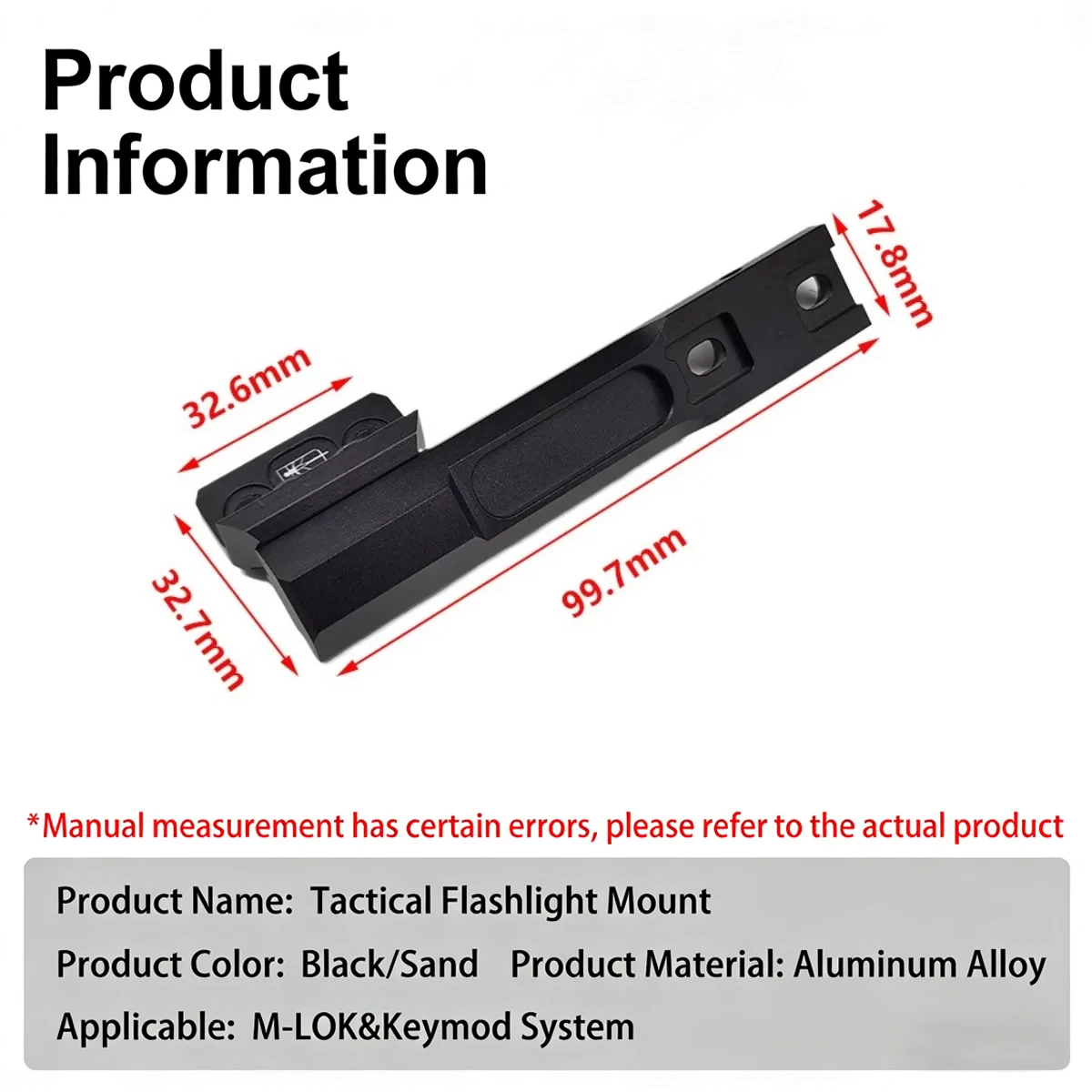 Surefire soporte táctico para linterna M300 M600 metal M-LOK KeyMod - imagen 5