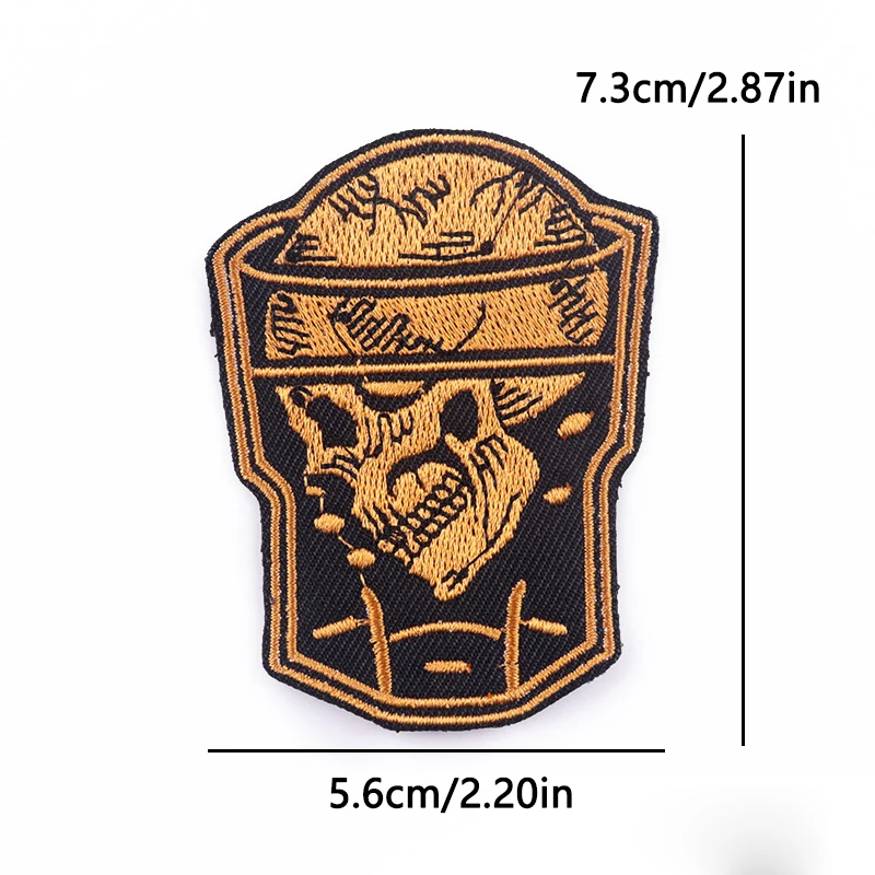 Parche termoadhesivo calavera y mariposa punk rock para ropa táctica - imagen 2