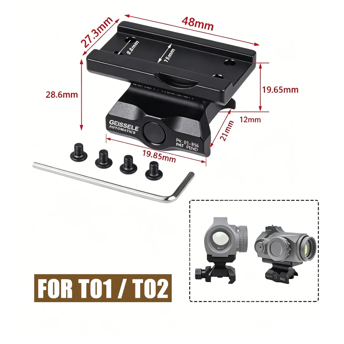 UNITY Tactical T002/T001 – Montura elevadora para punto rojo
