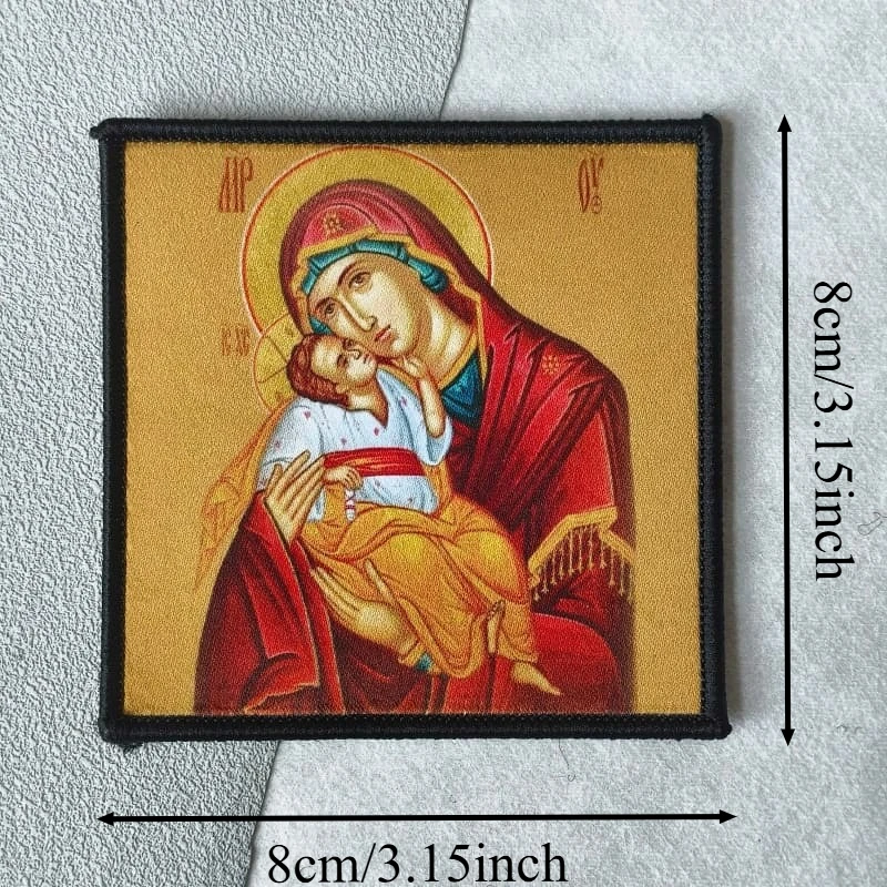 Parche táctico Virgen María Velcro moral para mochila o brazalete - imagen 5
