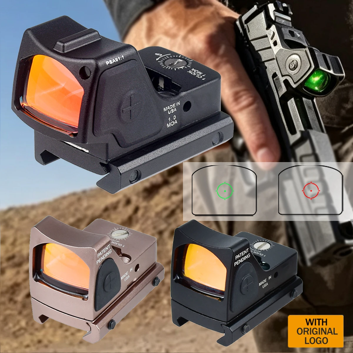 Mira de punto rojo réflex 2,5 MOA para airsoft y riel de 20 mm