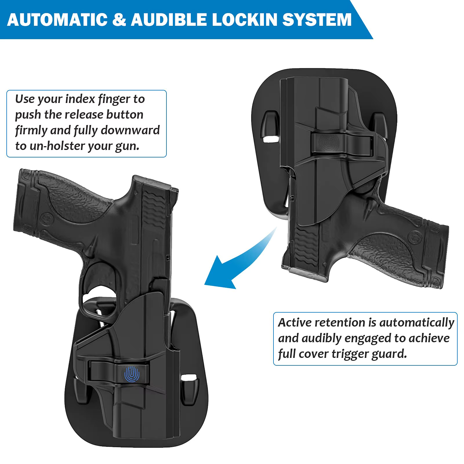 Funda OWB S&W M&P Shield 2.0 9mm/.40 liberacion de dedo derecha - imagen 4