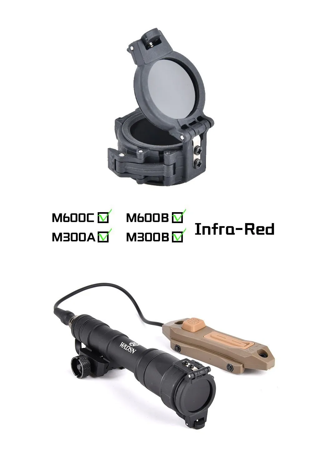 Difusor IR WADSN para linterna táctica