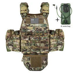 Gilet táctico Multicam MOLLE con bolsa de hidratación para aire libre
