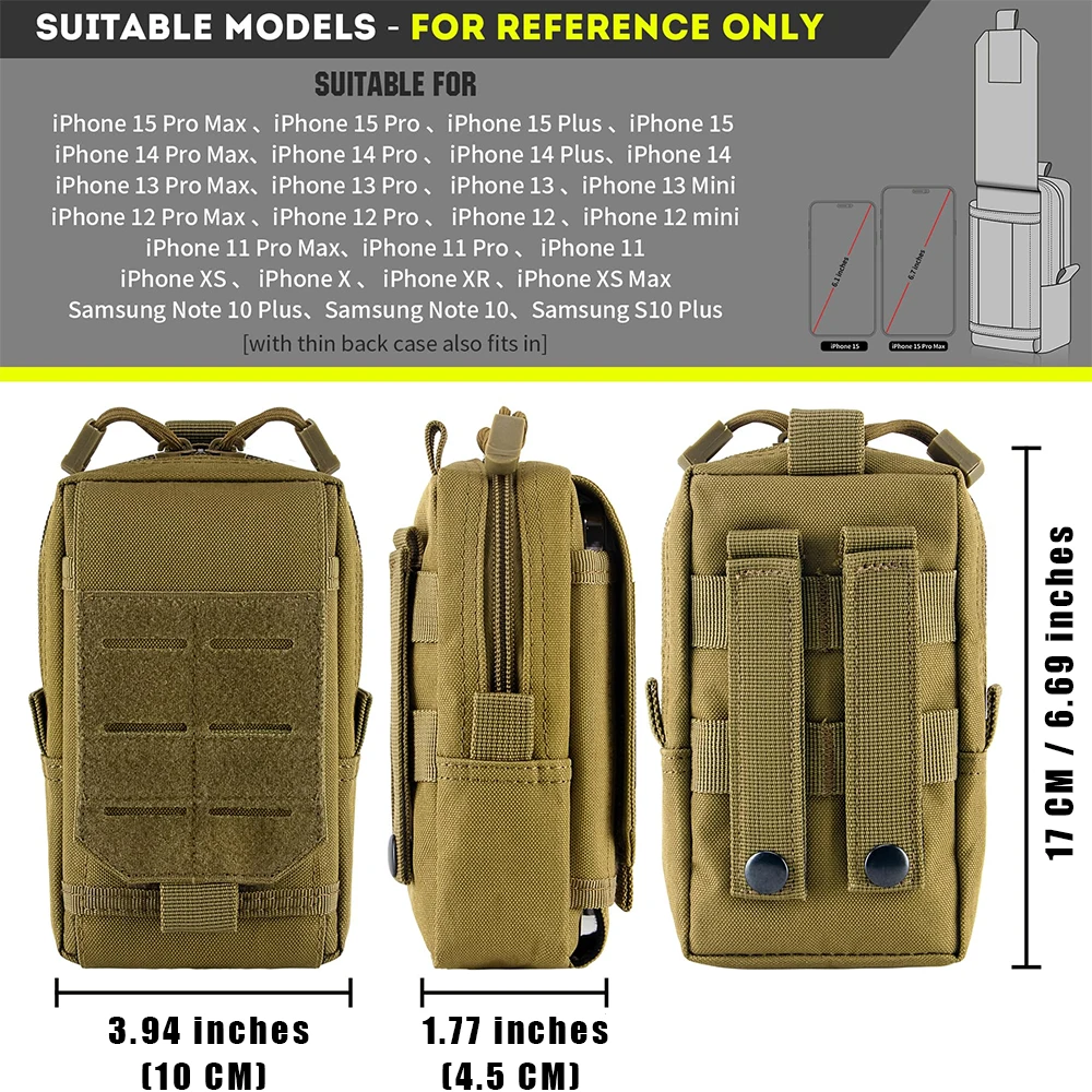 Riñonera táctica MOLLE EDC para teléfono móvil y organizador compacto - imagen 5