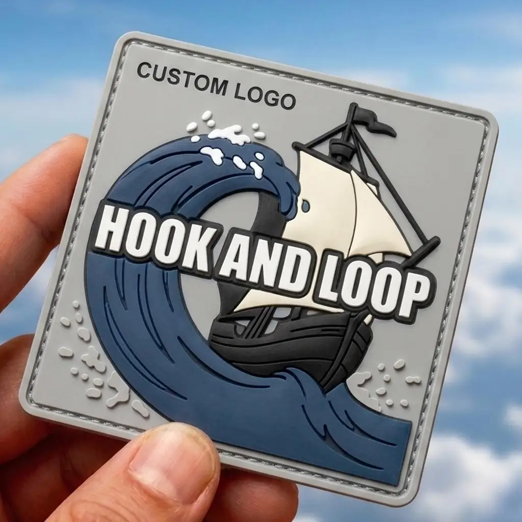 Parche velcro 3D logotipo en relieve de goma personalizable