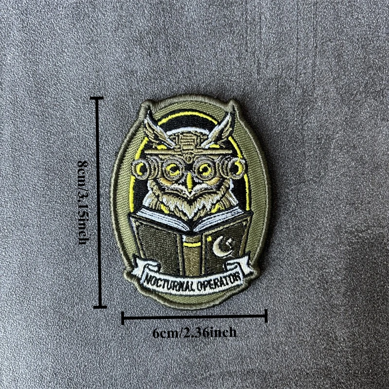 Parche táctico bordado búho insignia moral con gancho y bucle - imagen 4