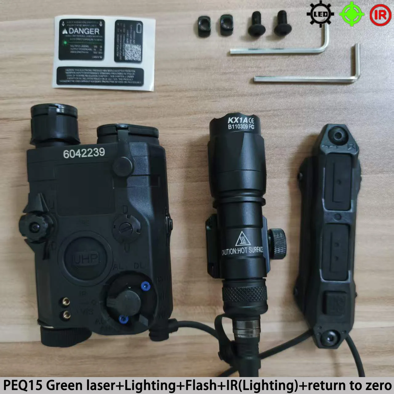Linterna táctica Element con punto rojo e indicador verde para airsoft - imagen 3