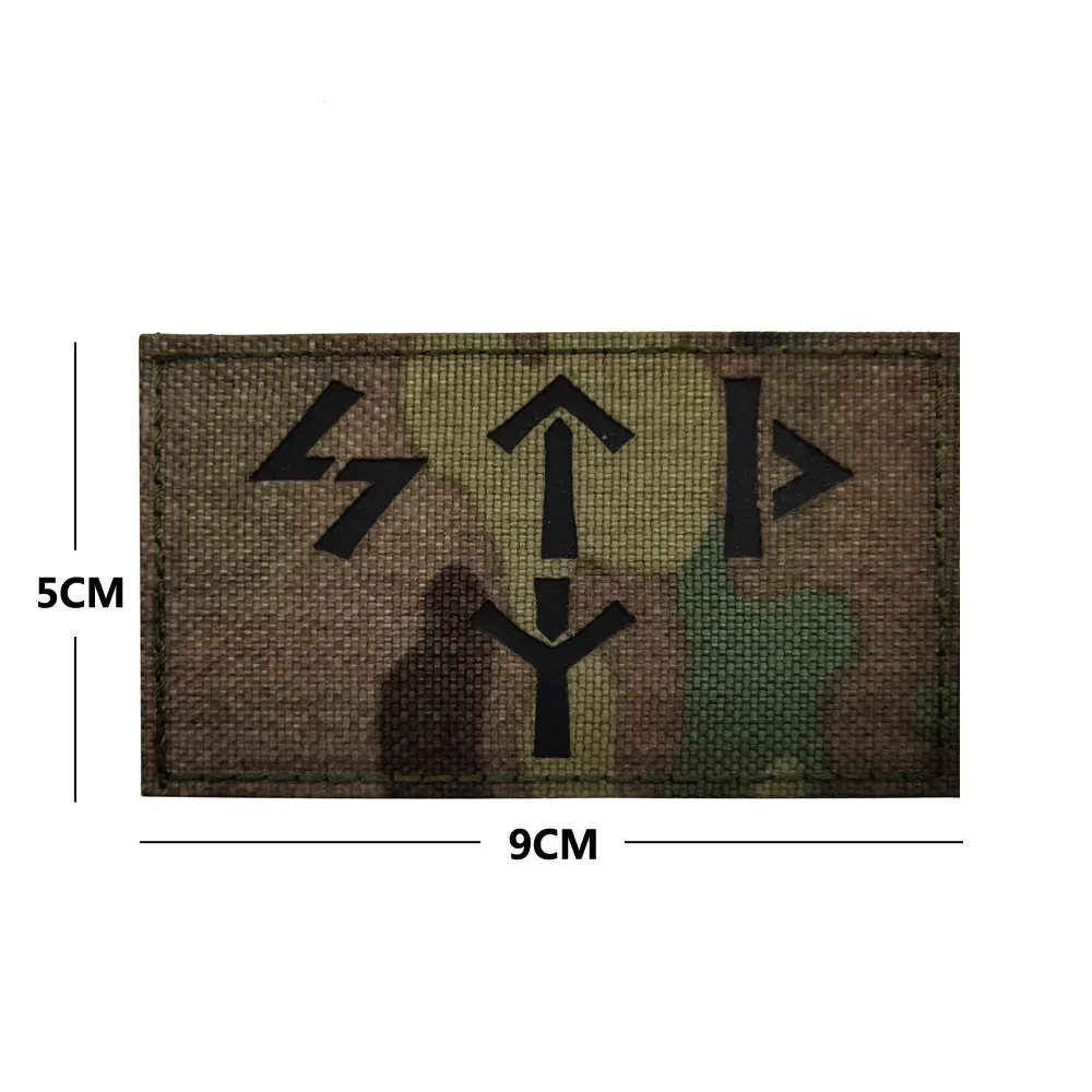 Parche reflectante KGB runas táctico – Brazalete adhesivo militar