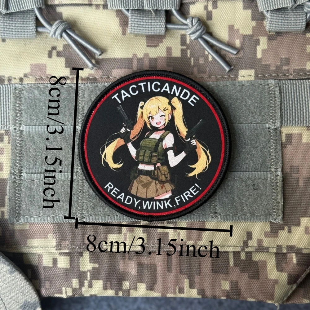 Parche táctico velcro moral fuego chica anime – gancho y bucle - imagen 2