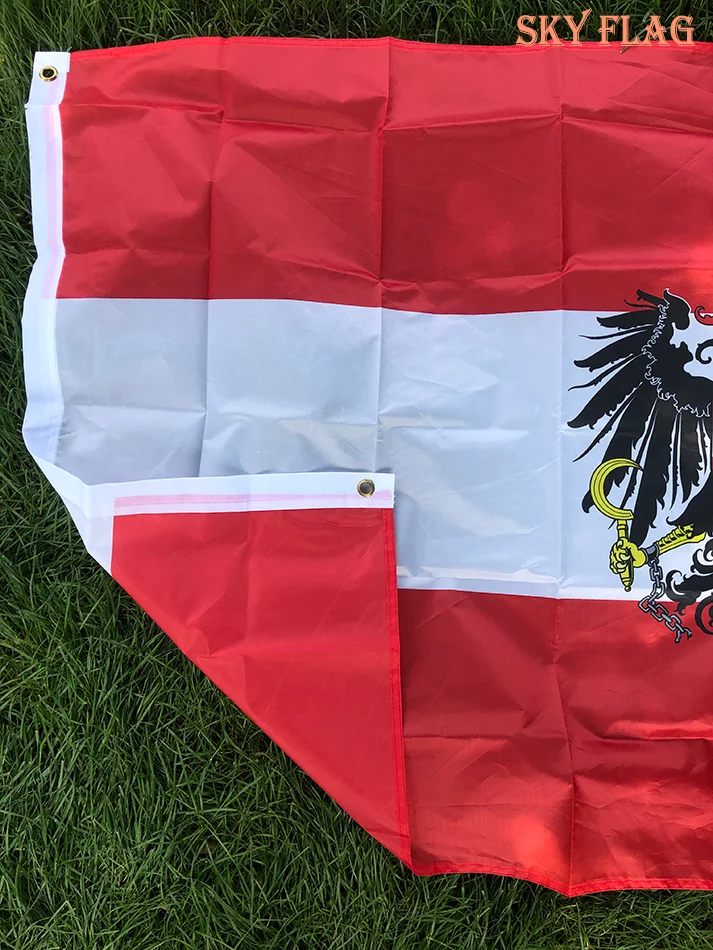 Bandera SKY de Austria con águila y escudo, poliéster impreso - imagen 2