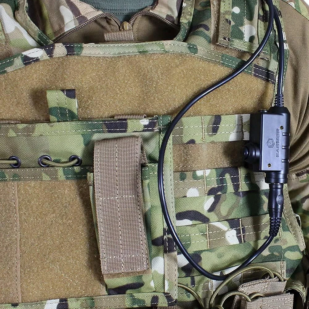 Adaptador PTT Táctico M51 pulsar-hablar para auriculares protección - imagen 5