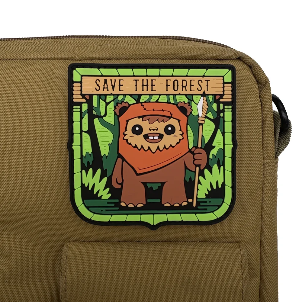 Parche SAVE THE FOREST moral táctica PVC 3D gancho y bucle para ropa - imagen 5