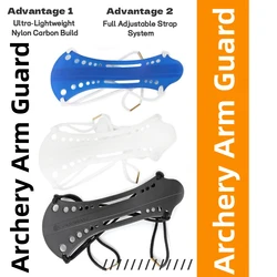 Protector de antebrazo de carbono y nailon ajustable para arquería