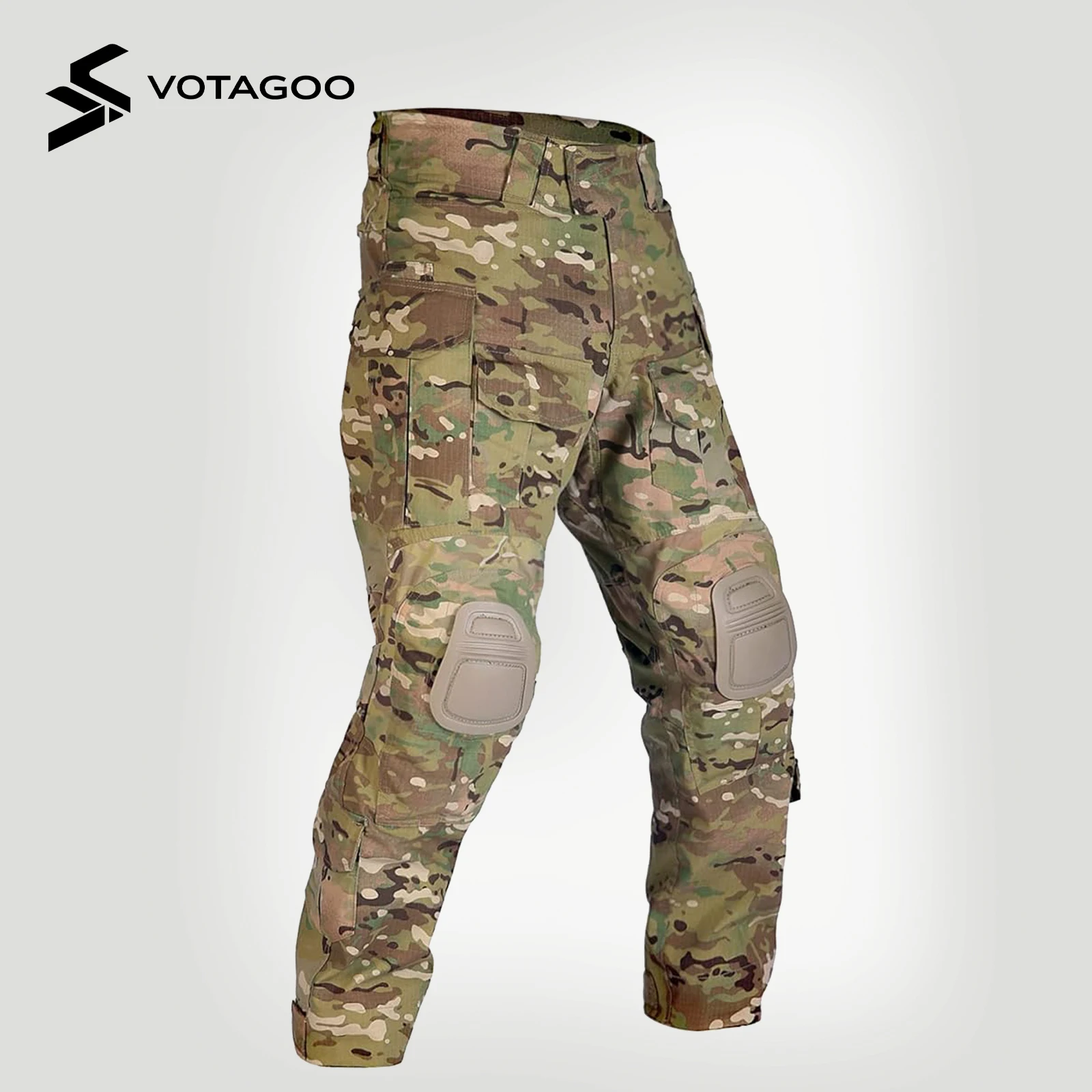 VOTAGOO G3 Pantalón táctico ripstop con protecciones de rodilla
