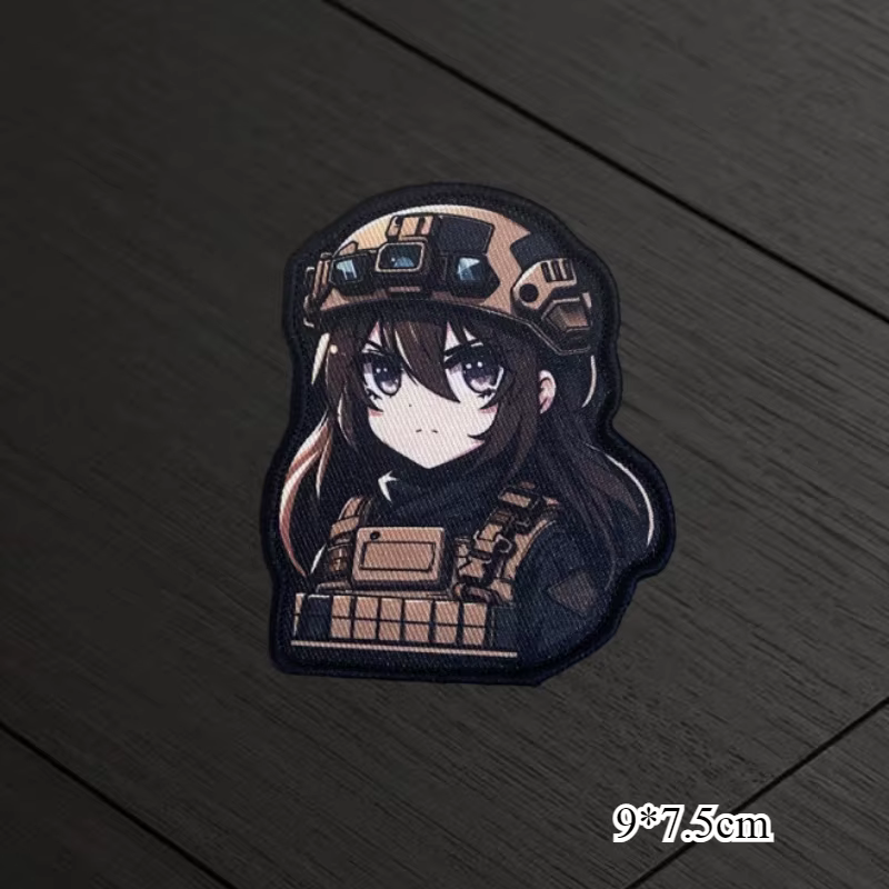 Parche de anime táctico aplicado en mochila