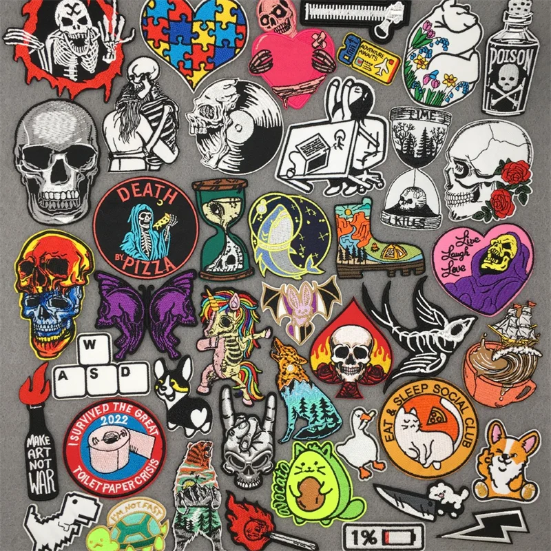 Parches termoadesivos anime calaveras para chaqueta