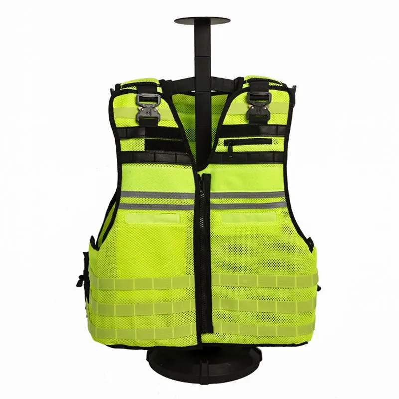 Chaleco táctico fluorescente amarillo liberación rápida seguridad - imagen 4