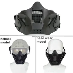 Máscara de tiro Airsoft media cara táctica malla de acero transpirable