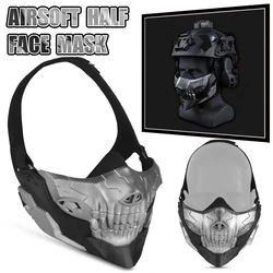 Máscara táctica airsoft calavera gel sílice ajustable