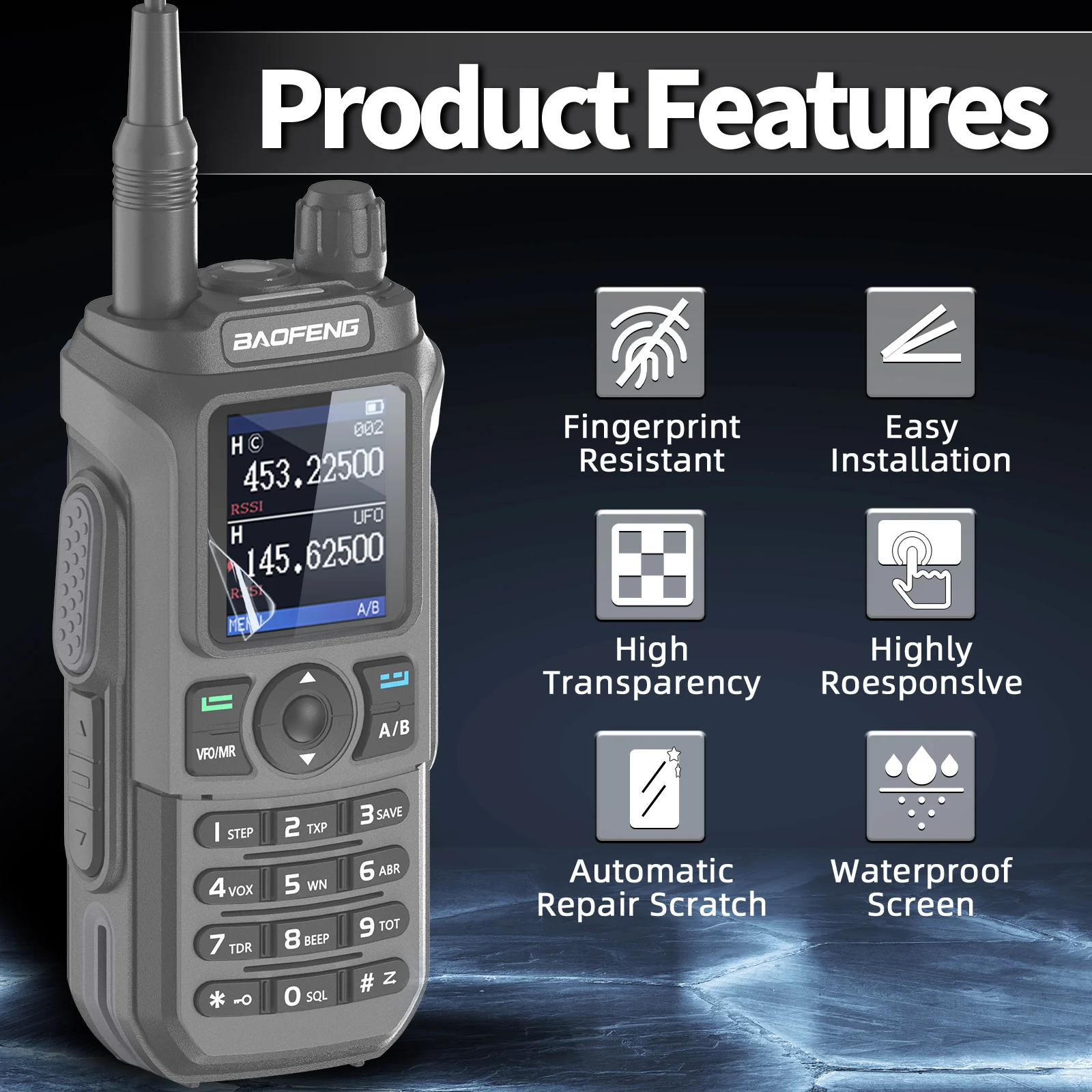 Protector de pantalla Baofeng UV-21 Pro HD autorreparable - imagen 2