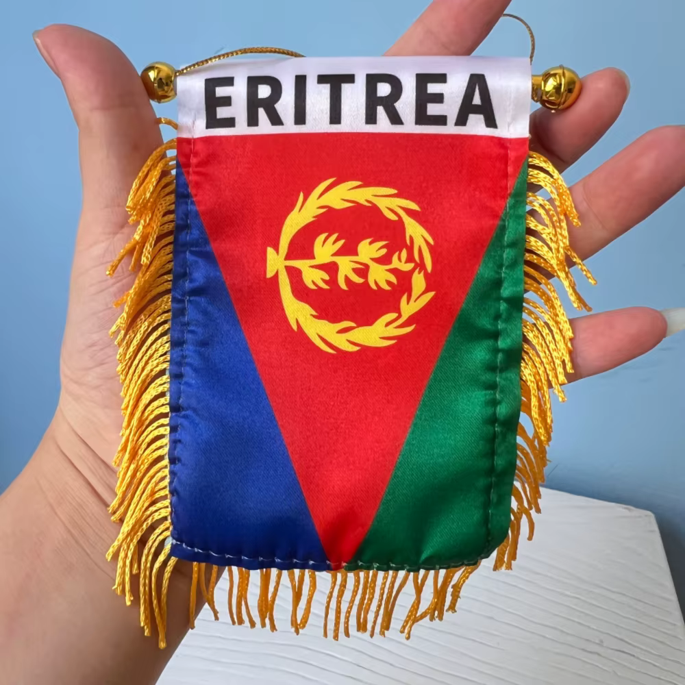 Bandera de Eritrea de poliéster para coche, banderín colgante - imagen 3