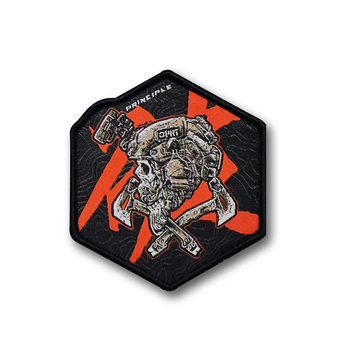 Parche bordado calavera táctica – Velcro para chaleco o mochila - imagen 4