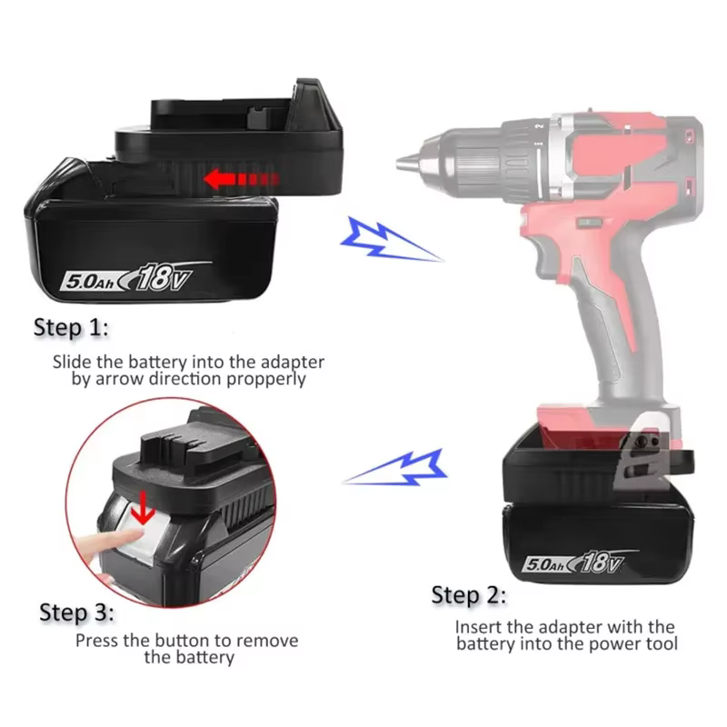 Adaptador batería Makita a Milwaukee para taladro atornillador
