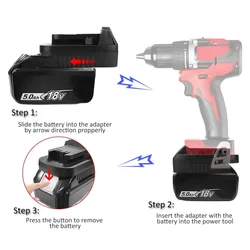 Adaptador batería Makita a Milwaukee para taladro atornillador