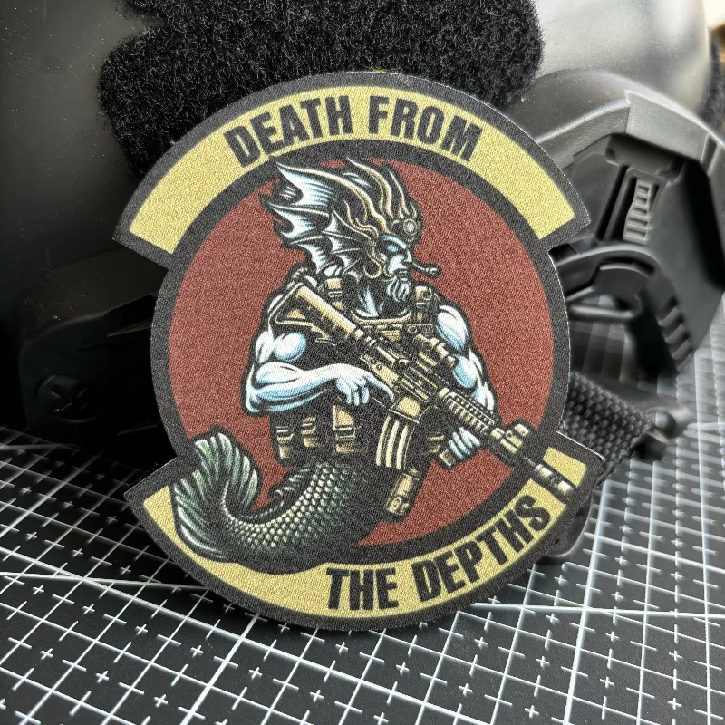 Poseidon Parche tactico militar - insignia para mochila con gancho