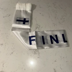 Bufanda fútbol Finlandia satén doble cara con borlas