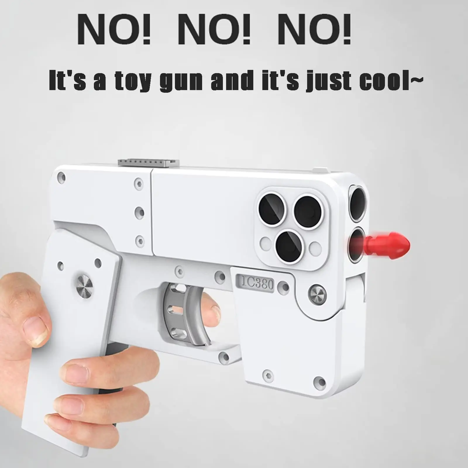 Pistola de juguete lanzadora de espuma plegable para teléfono móvil - imagen 3