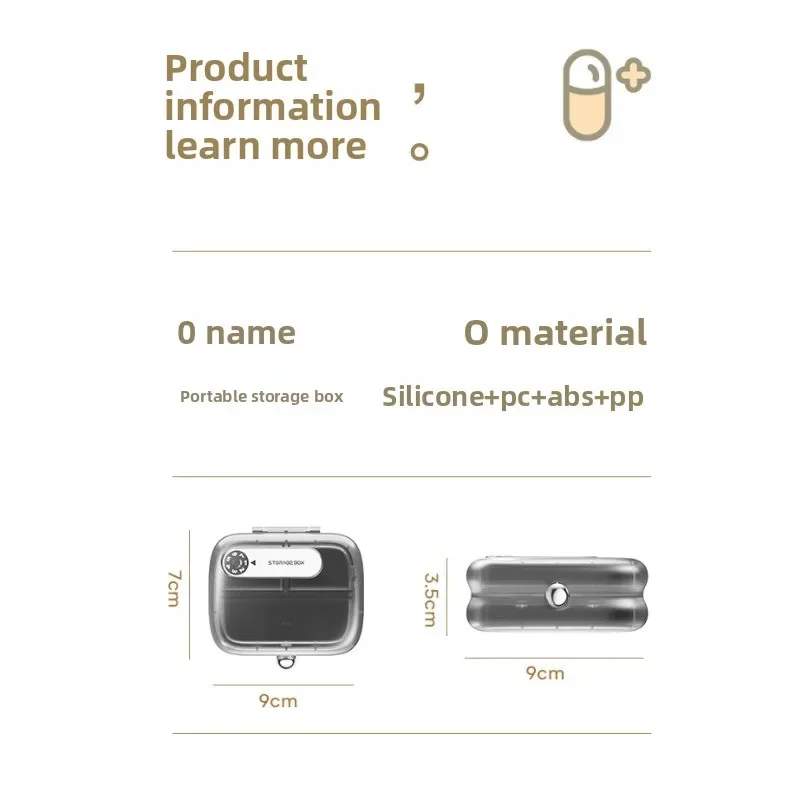 Pastillero compacto para medicamentos y vitaminas portátil - imagen 3