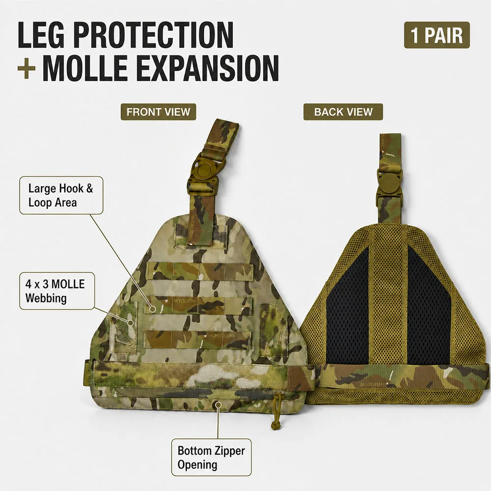 Protector de muslo táctico giratorio con hebilla rápida, pierna airsoft y caza - imagen 5