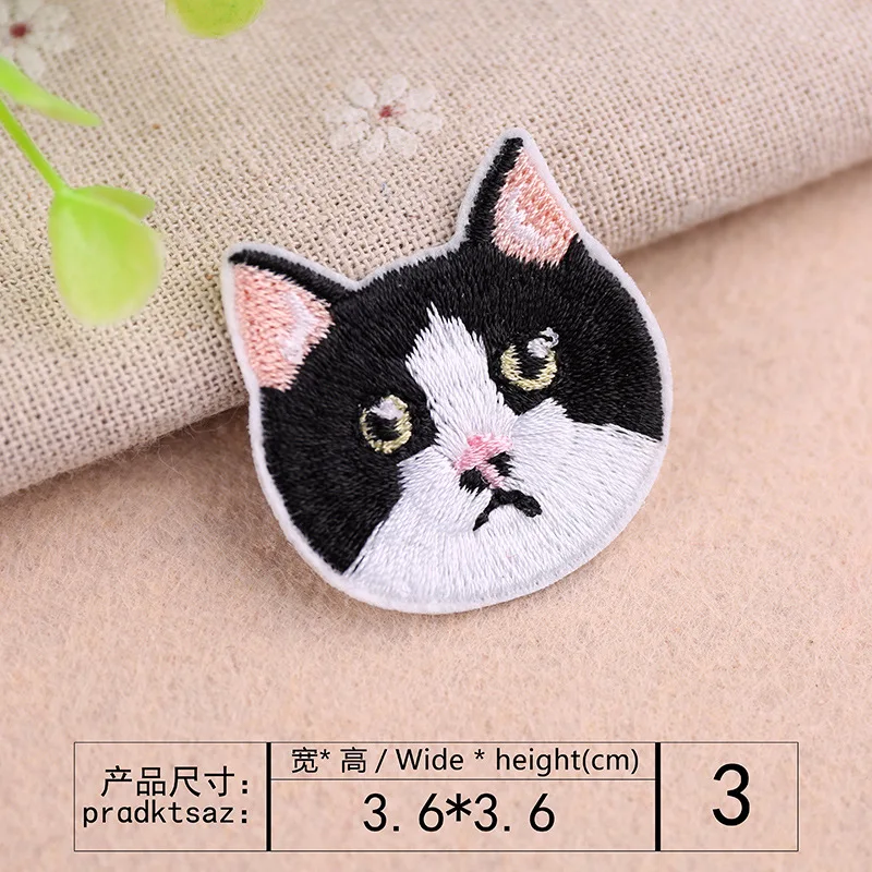Parche bordado gato Ragdoll pelo corto siamés como insignia ropa