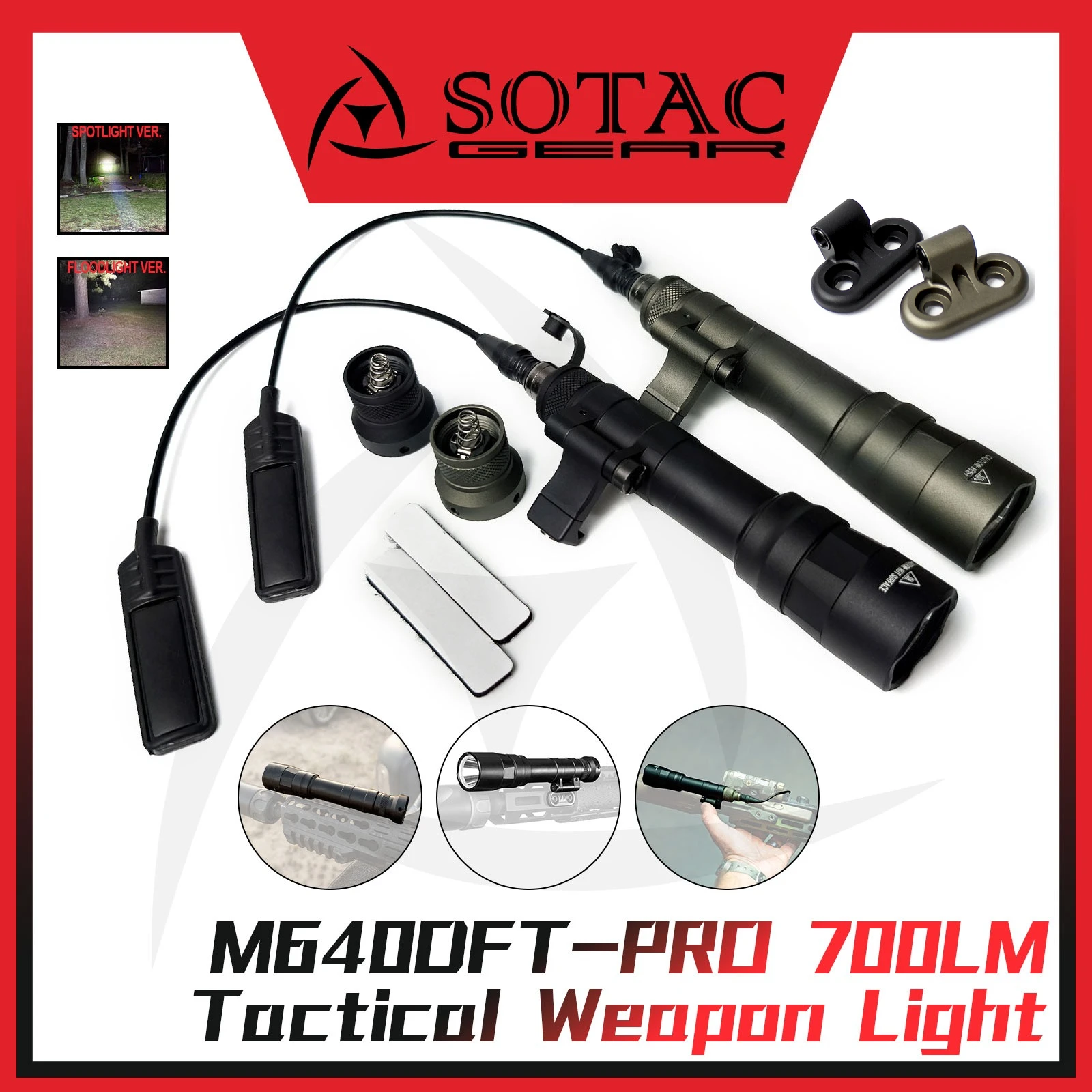 Linterna táctica SOTAC-GEAR M640DFT LED blanca con Picatinny - imagen 5