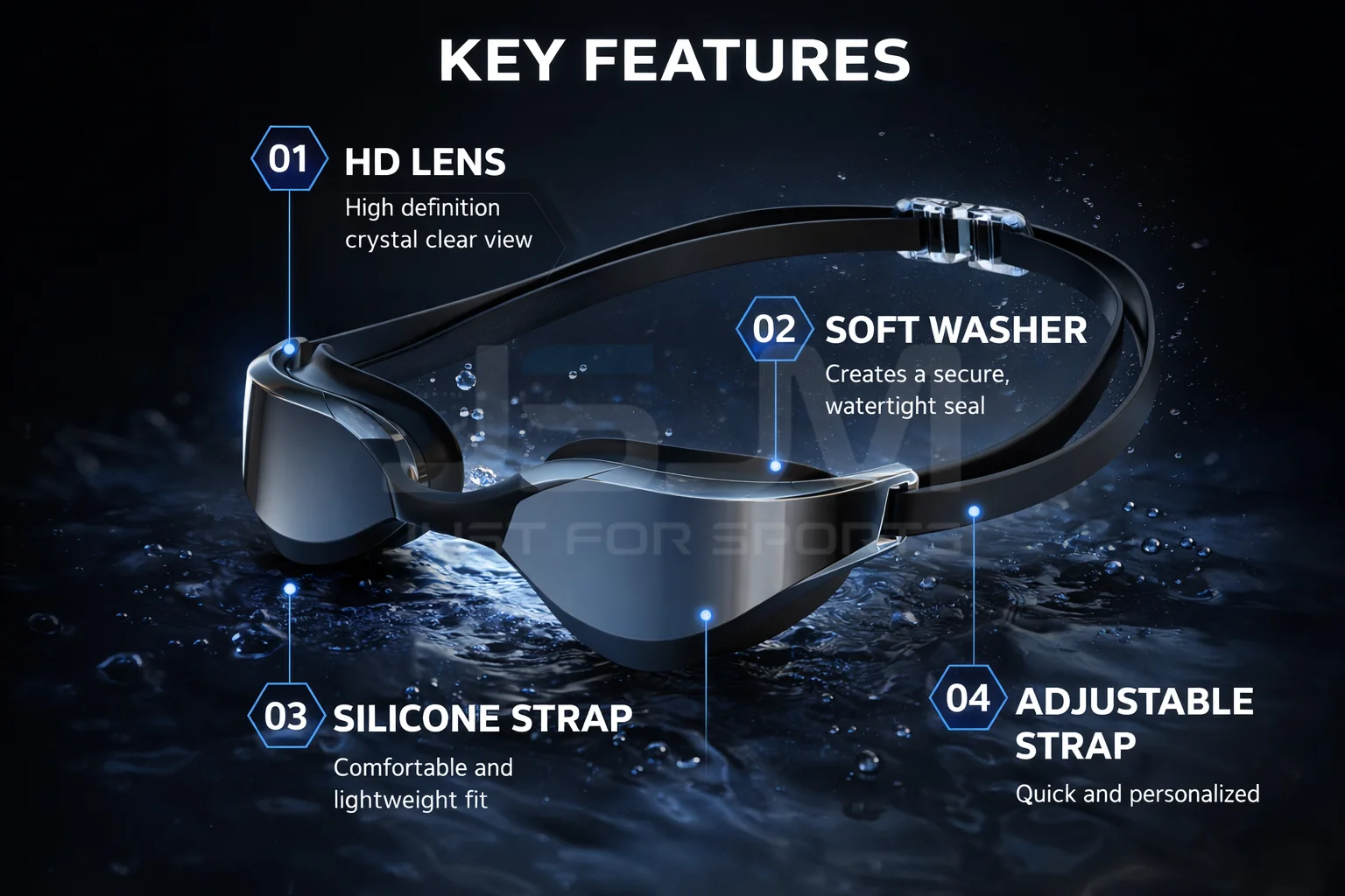 JSJM Gafas de natación profesionales con gorro, funda y toalla - imagen 4