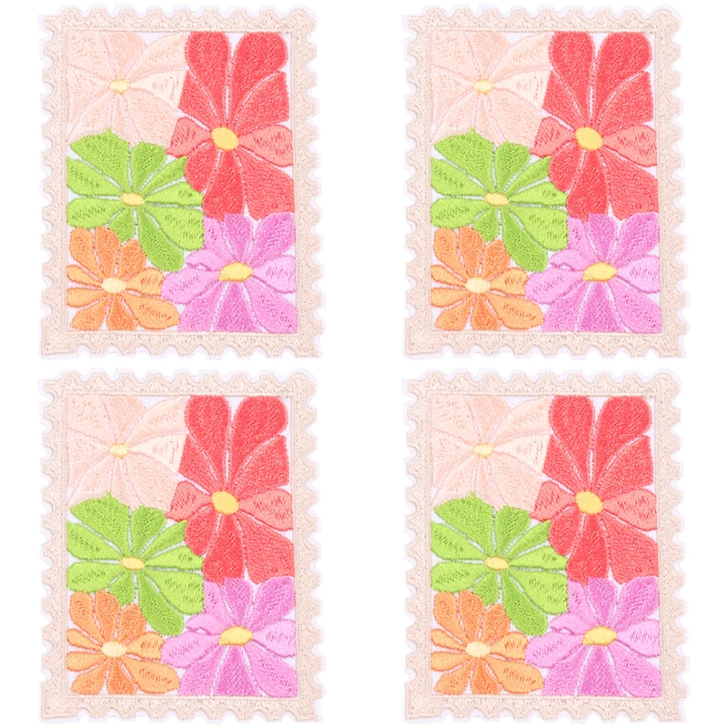 Parche termoadhesivo dibujos animados flores y letras mensaje positivo