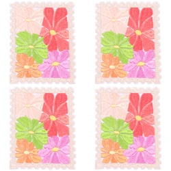 Parche termoadhesivo dibujos animados flores y letras mensaje positivo