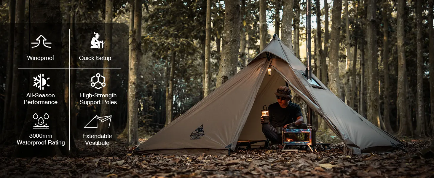 Tienda piramidal tipi APEX Trail en uso
