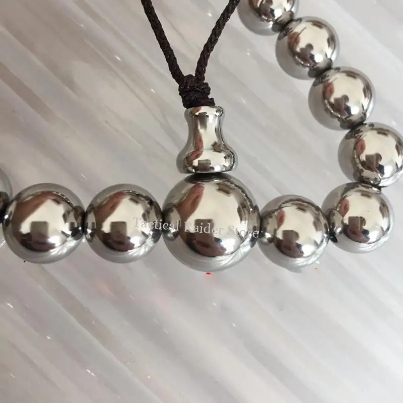 Pulsera cuentas en titanio pulido con cabezal Buda - imagen 3