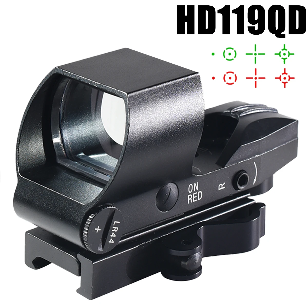 Mira holográfica Táctica HD119QD punto rojo y verde para Picatinny