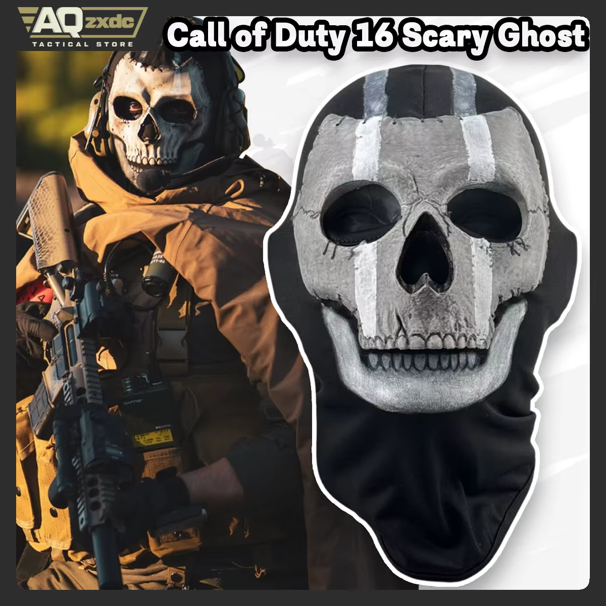 AQzxdc Máscara Esquelética Fantasma Airsoft COD Warzone - imagen 2