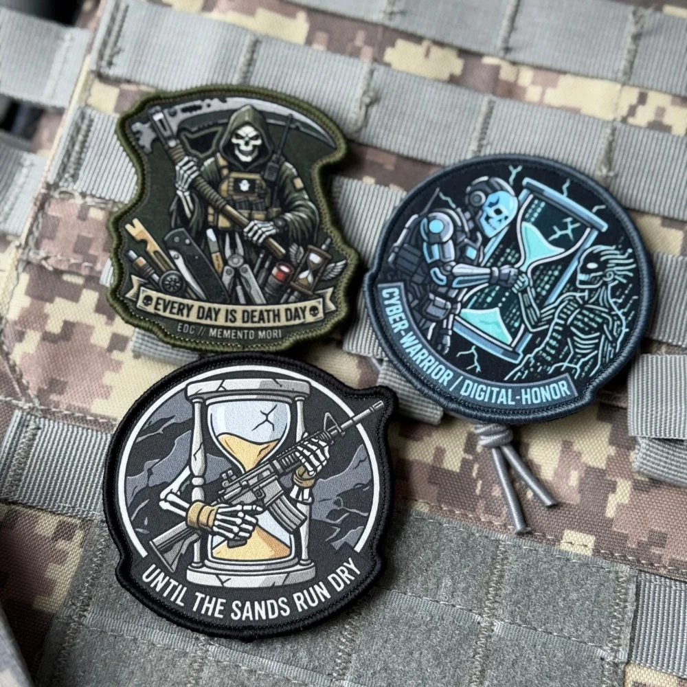 Parche táctico Grim Reaper memento mori – Coser o pegar en ropa y mochila - imagen 5