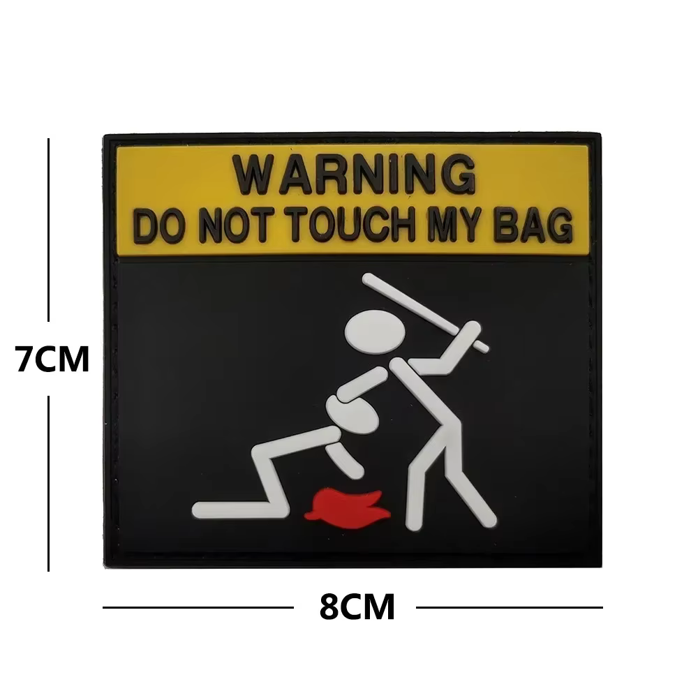 Parches Klett PVC 3D – No toques mi bolsa, emblemas tácticos militares