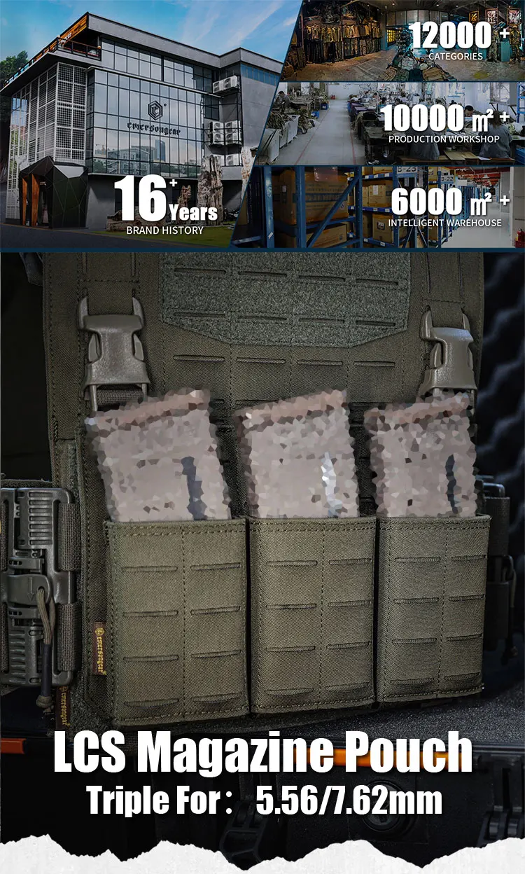 Detalle del tejido y la bolsa para uso táctico