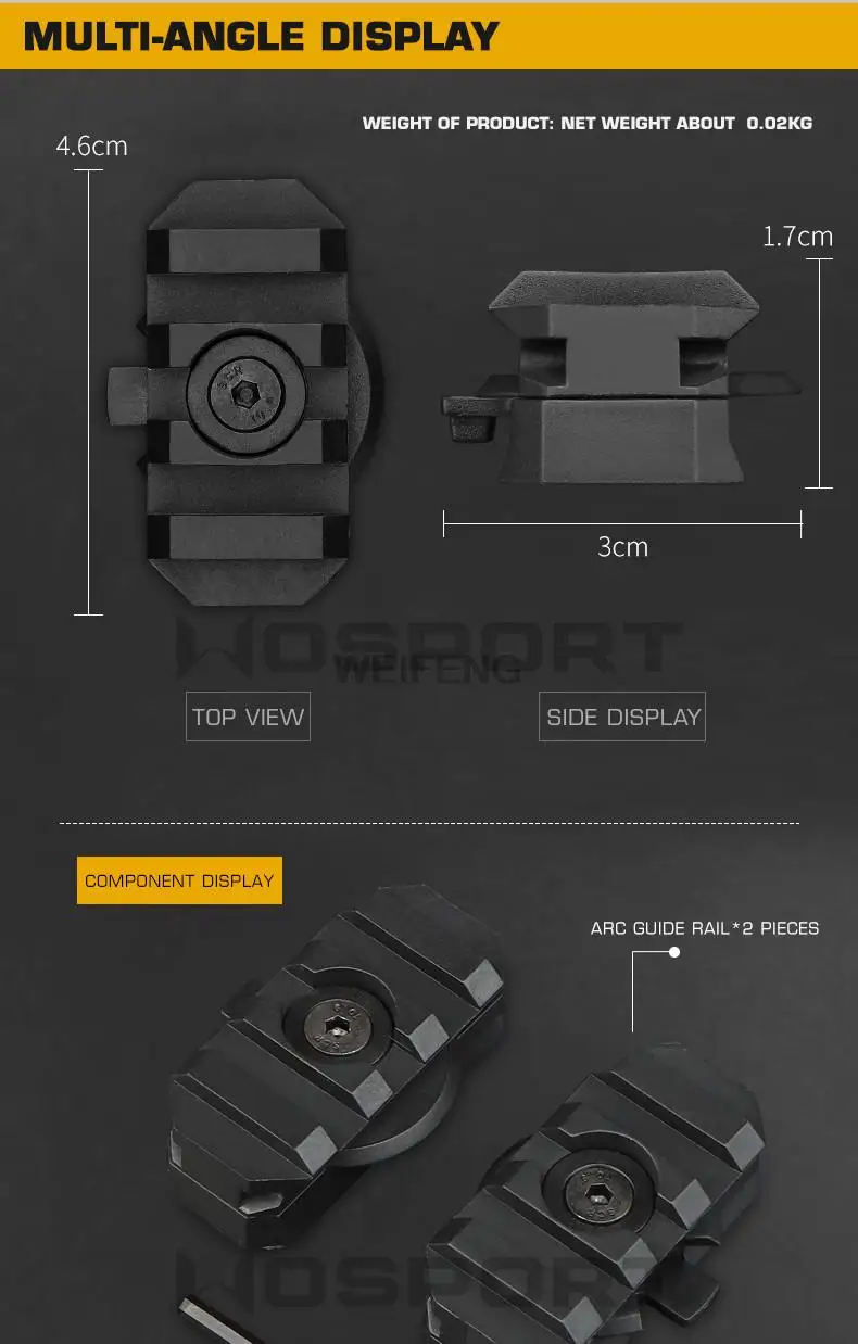 Montaje lateral: orienta accesorios desde distintos ángulos