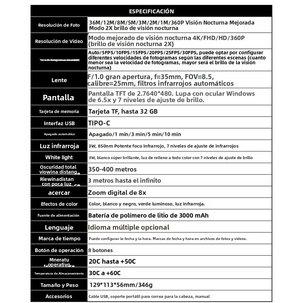 Visor nocturno digital para casco montado con visión infrarroja - imagen 5