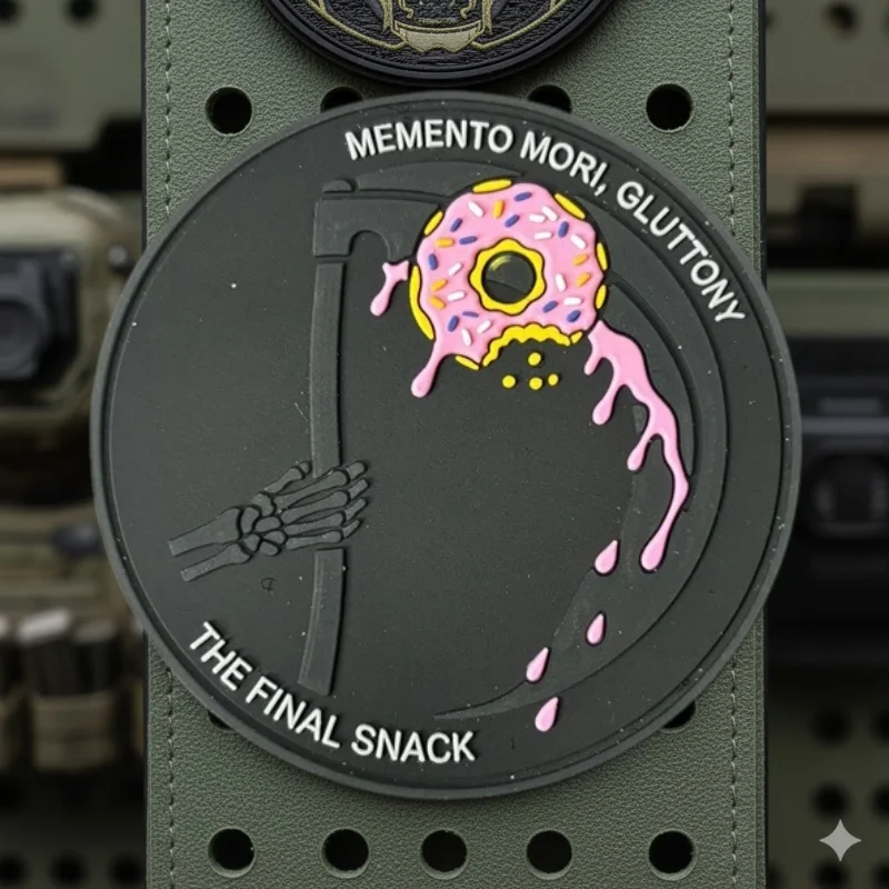 Parche táctico Death and Donuts de PVC con velcro para chaleco - imagen 5